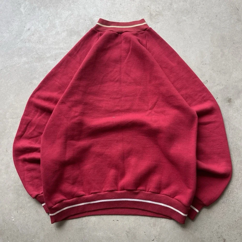 Vintage Florida State Flocked Crewneck‎ Sweatshirt FSU 70s Size Medium Red